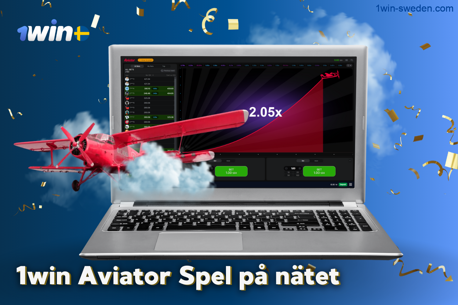 1win has the game Aviator for users from Sweden