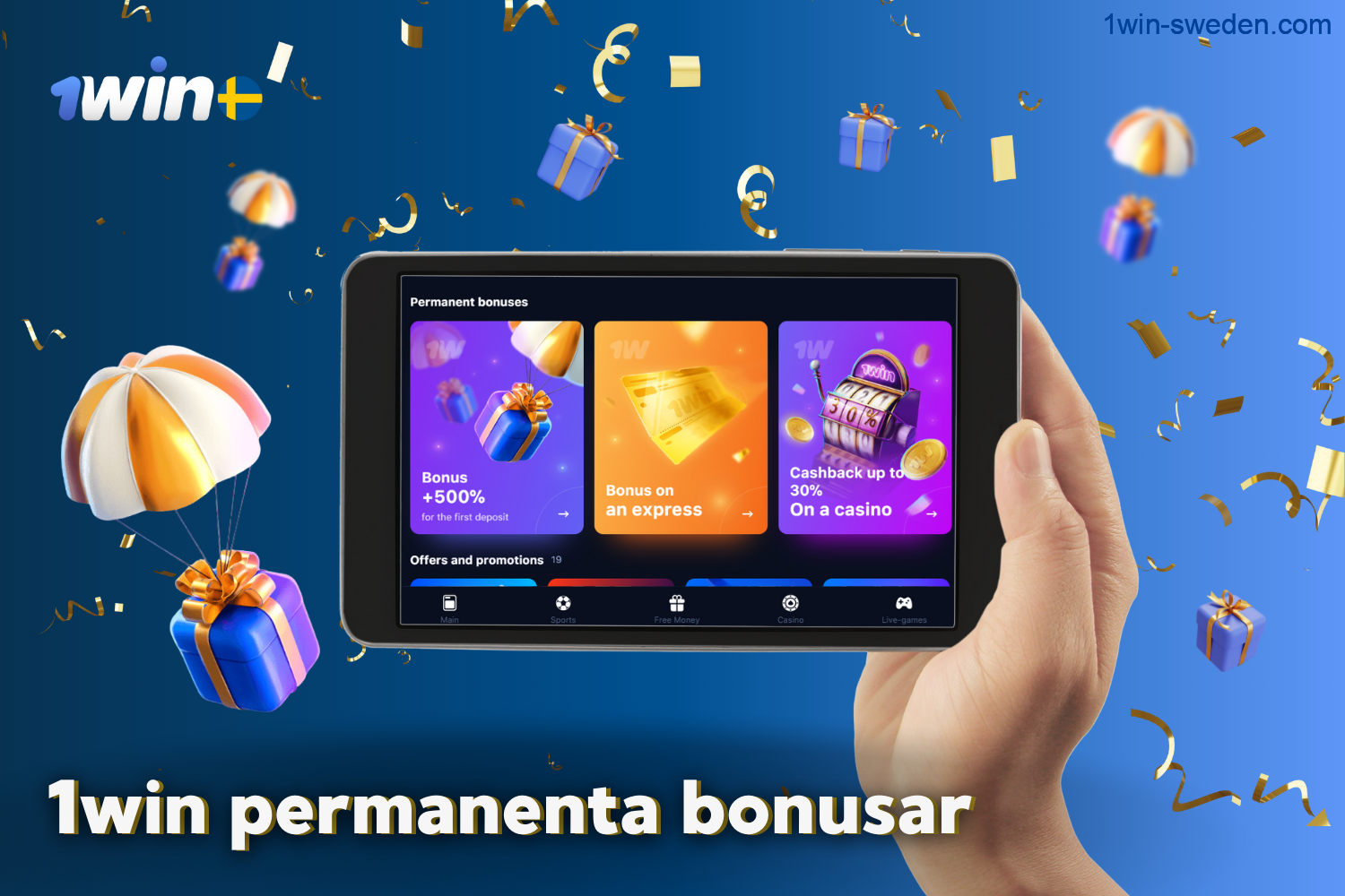1win offers regular promotions and bonuses for Swedish users