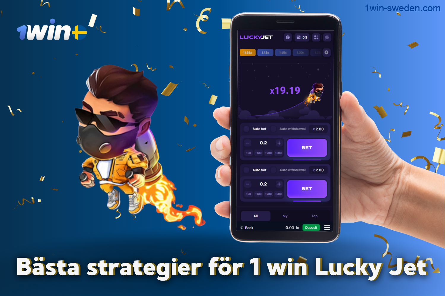 1win lucky jet has the best strategies for players from Sweden to win