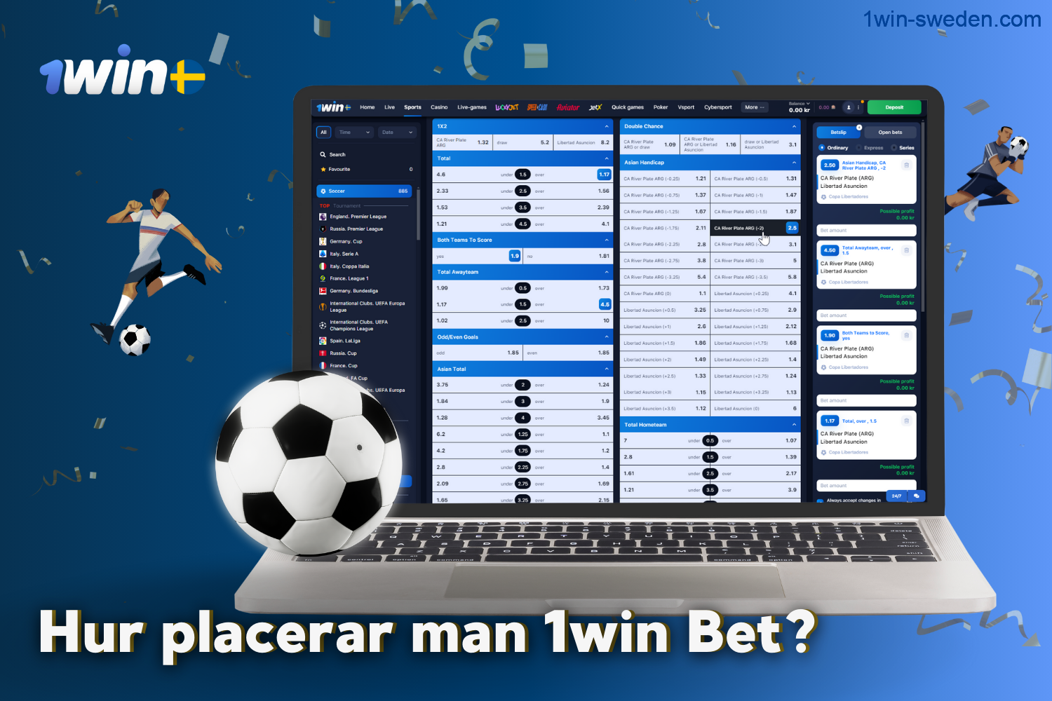 To place a sports bet on 1win, users from Sweden should follow the instructions below