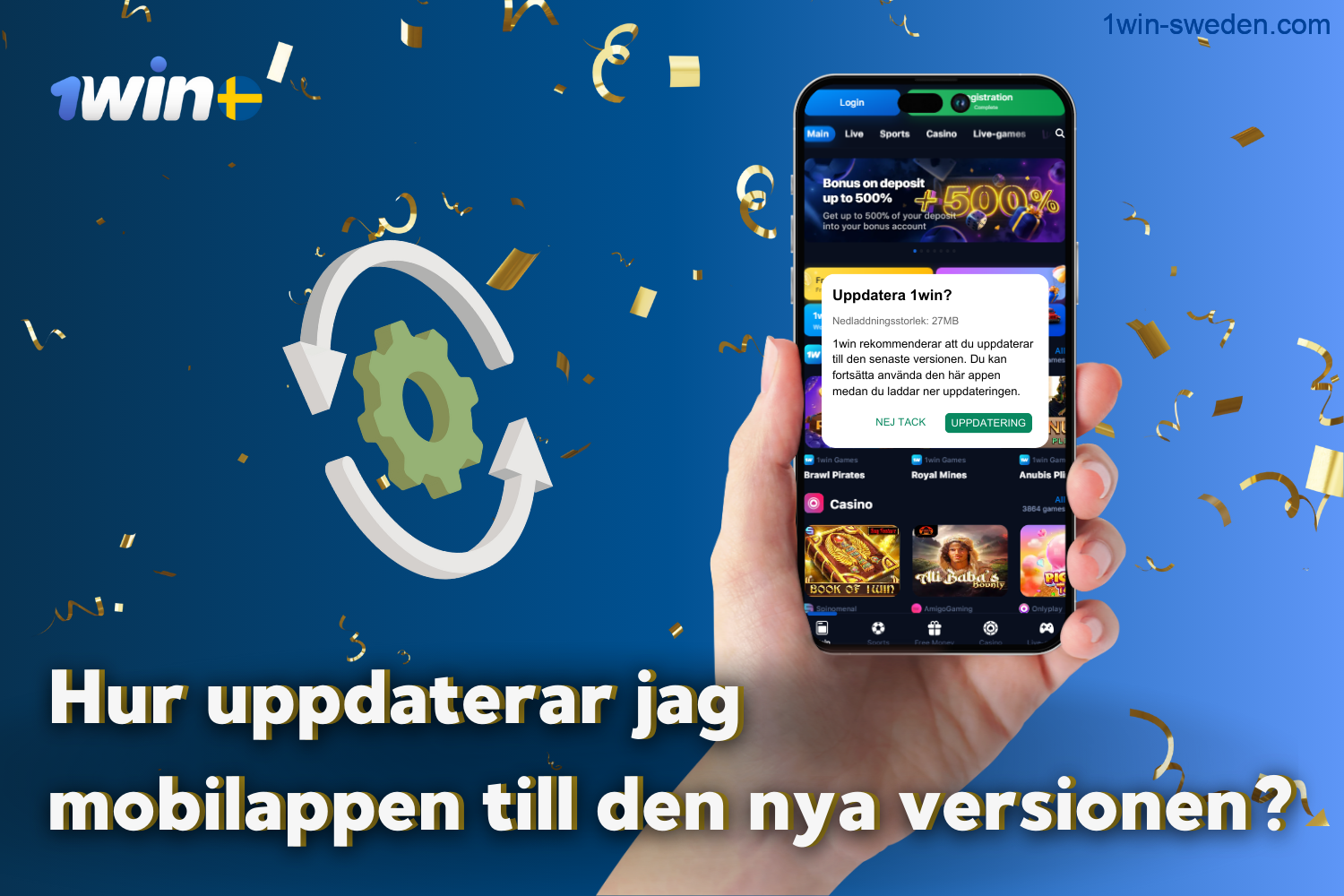 To update the 1win mobile application to the new version, users from Sweden should go to the application settings on their smartphones and click on the update button