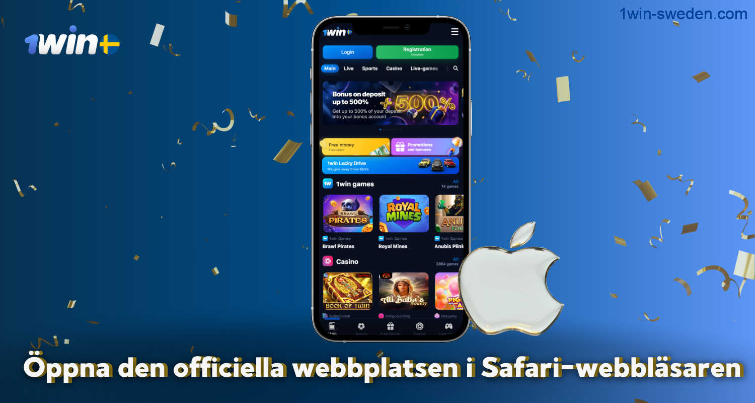 To download the 1win app for iPhone, users from Sweden should visit the website from a mobile browser