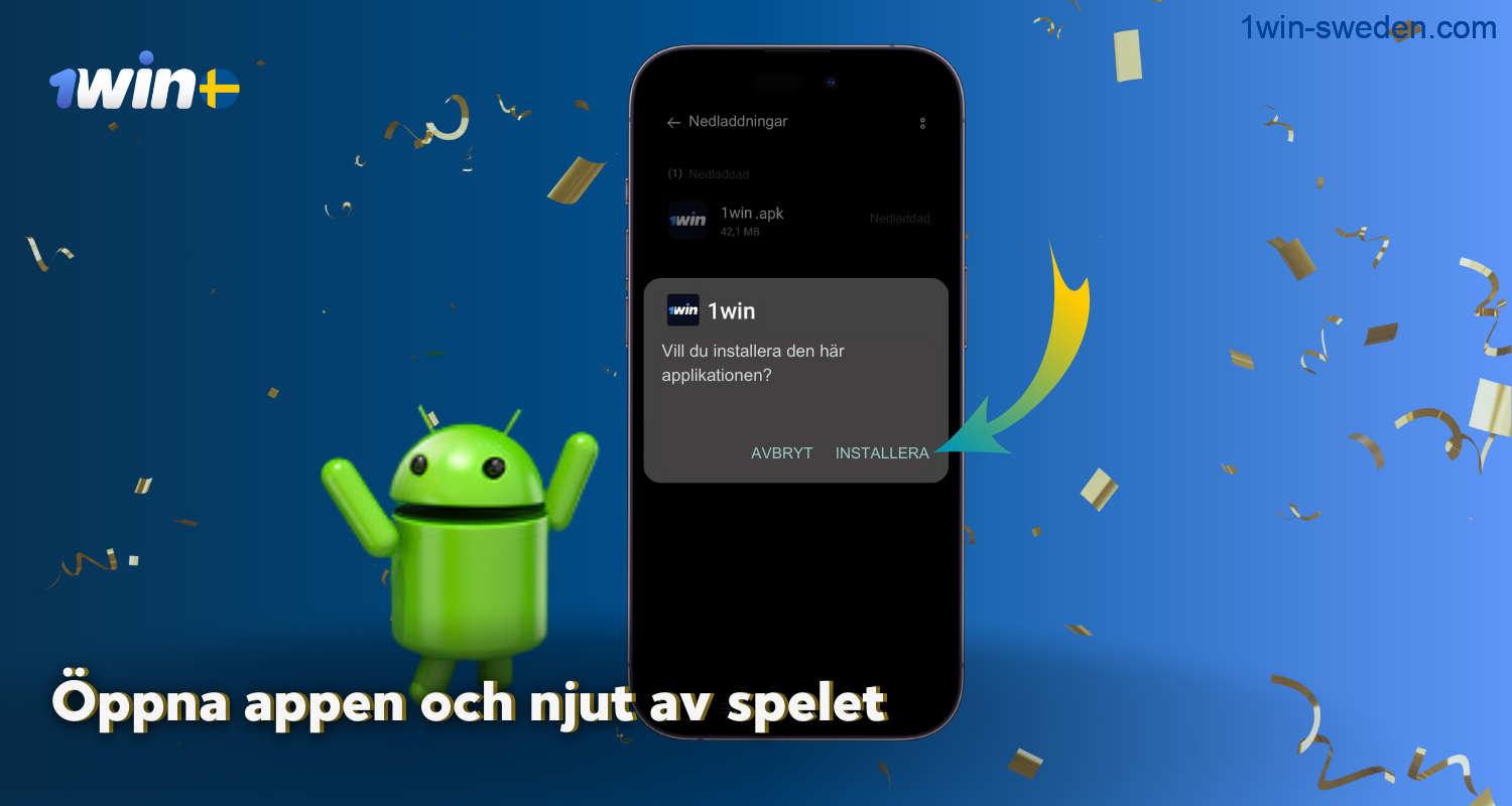 To install the 1win app on a smartphone, users from Sweden should click on the file and allow the installation in the pop-up window