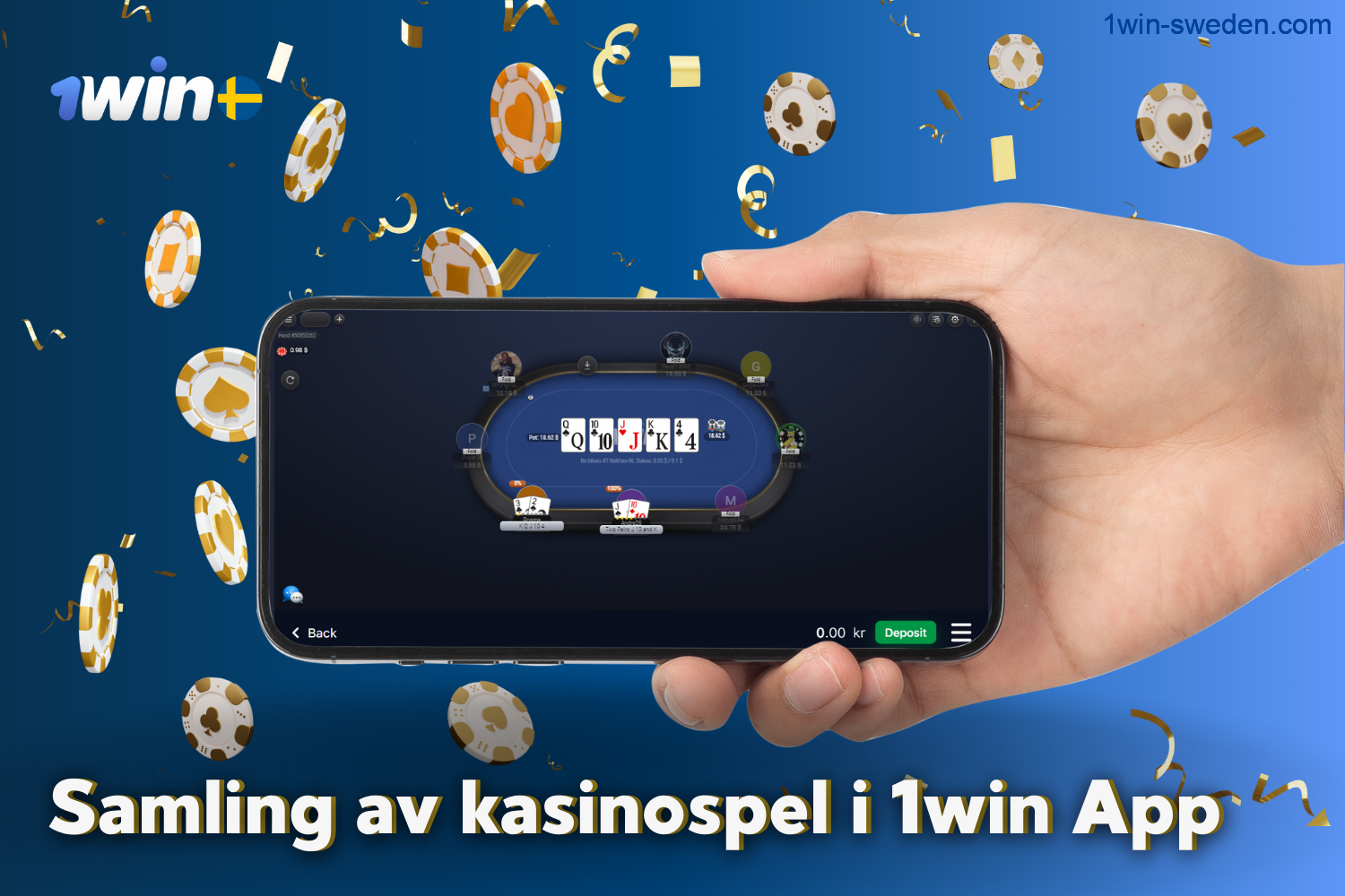 The 1win app has a collection of casino games for players from Sweden