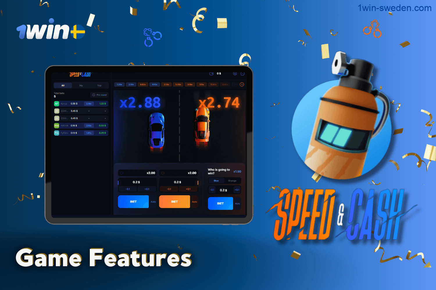 Key Features of Speed and Cash at 1win Casino