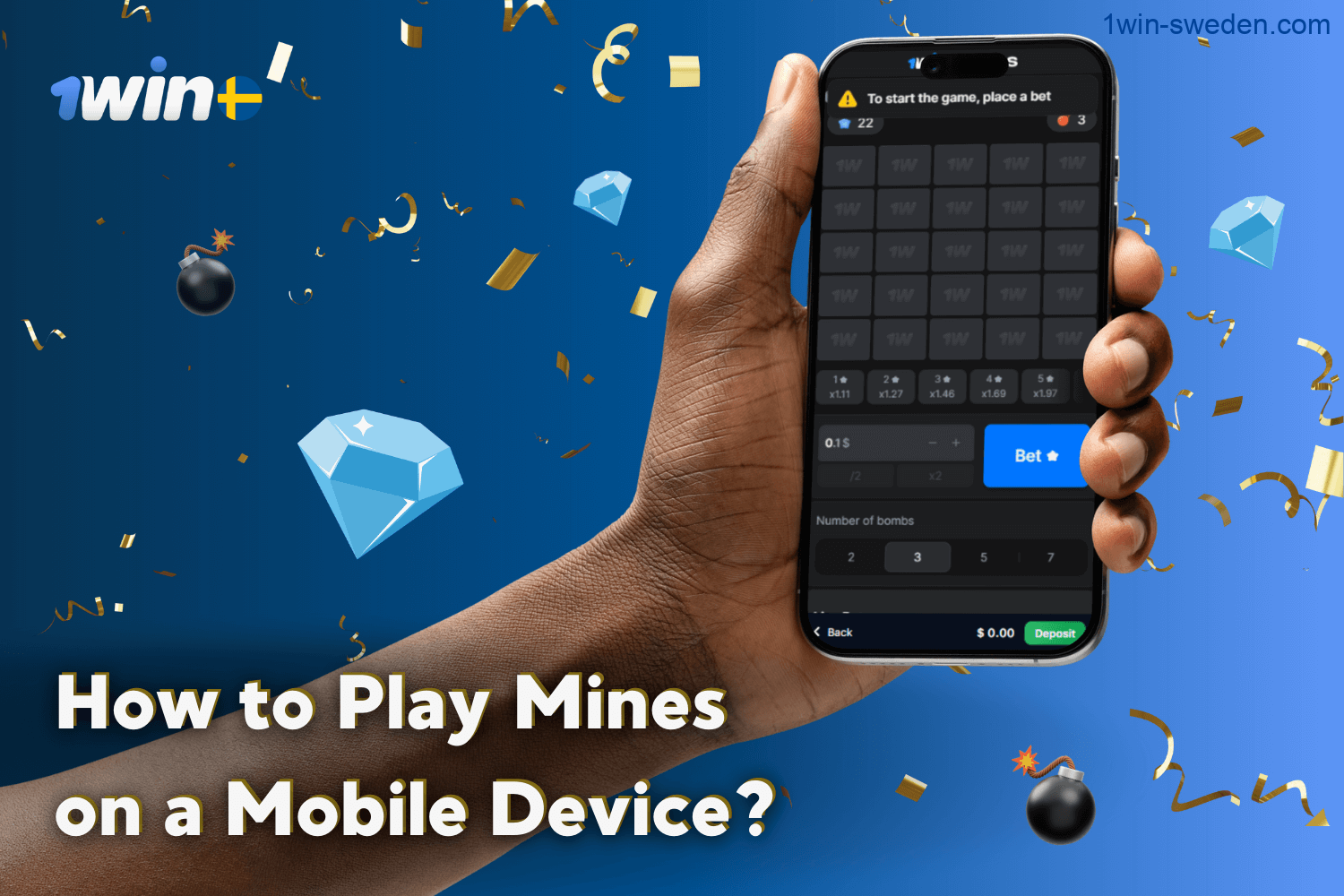 How to Play Mines on a Mobile Device at 1win Casino?