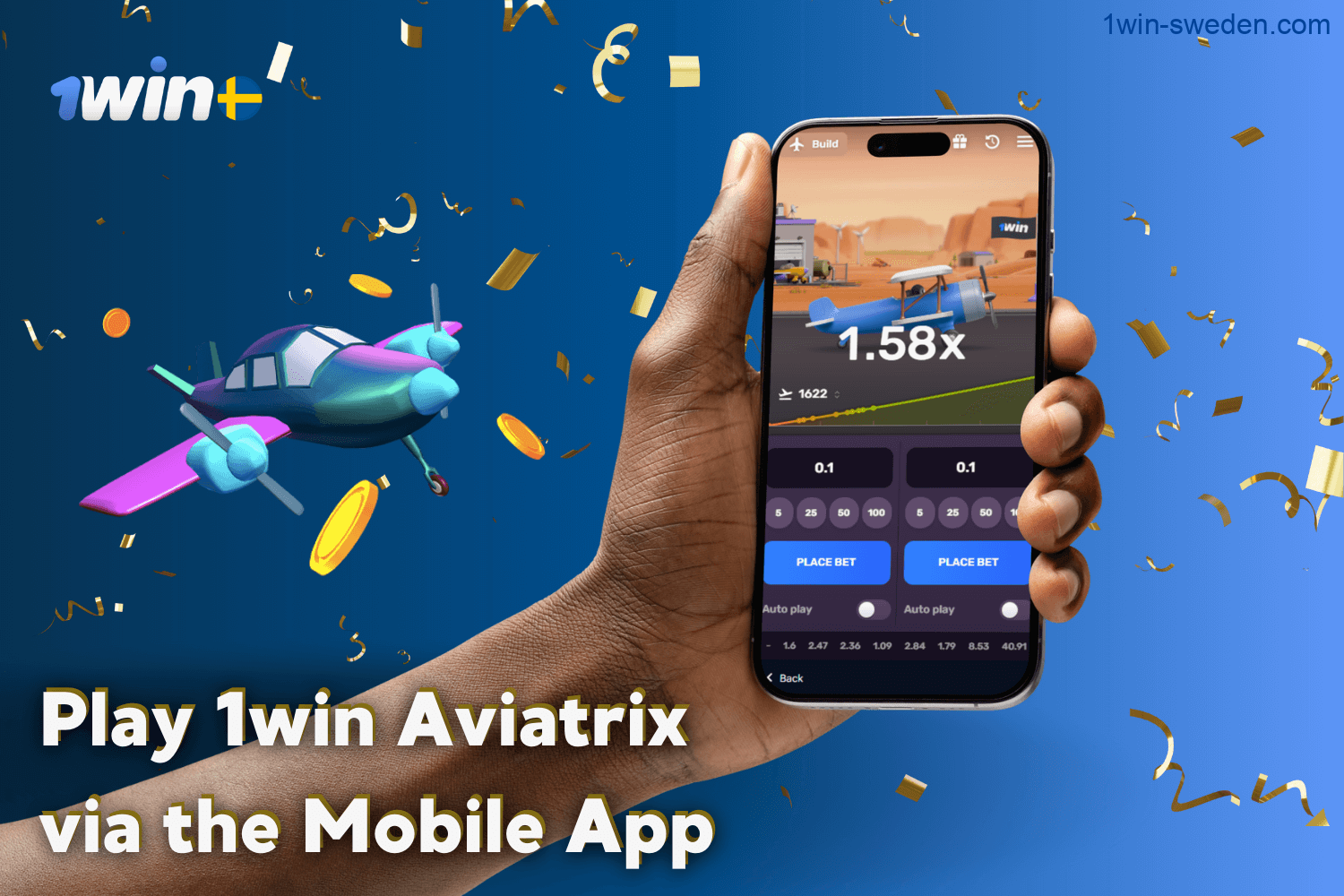 Play Aviatrix on 1win Casino via the Mobile App