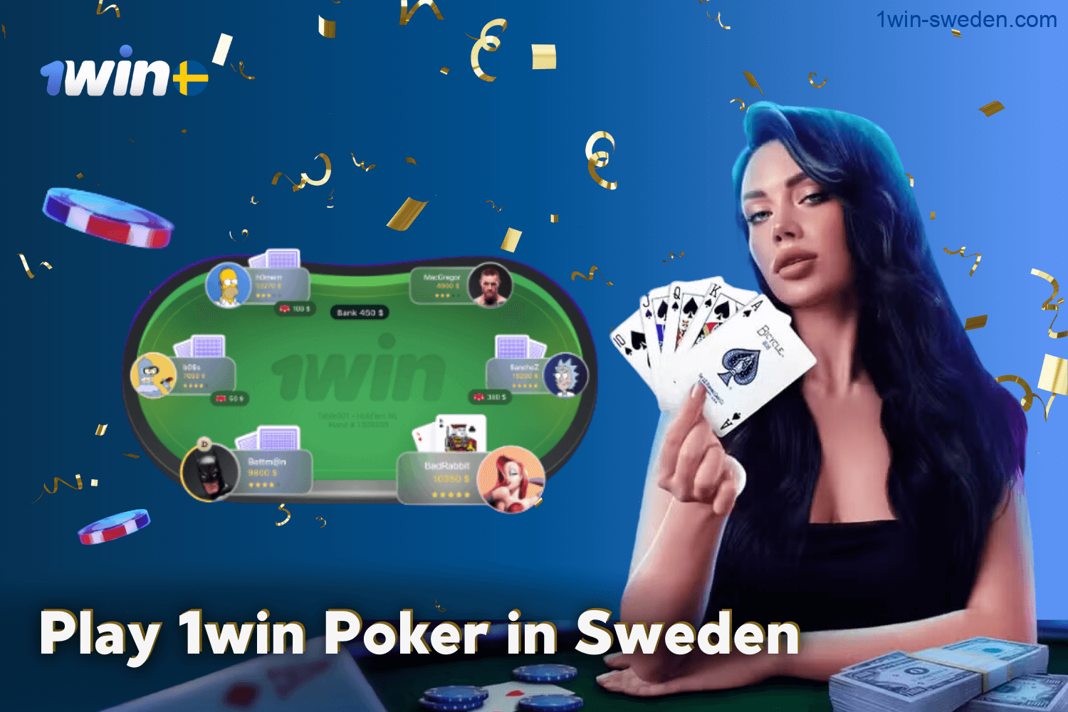 Play Poker at 1win Casino Sweden